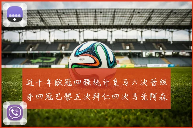 近十年欧冠四强统计皇马六次晋级夺四冠巴黎五次拜仁四次马竞阿森纳各两次